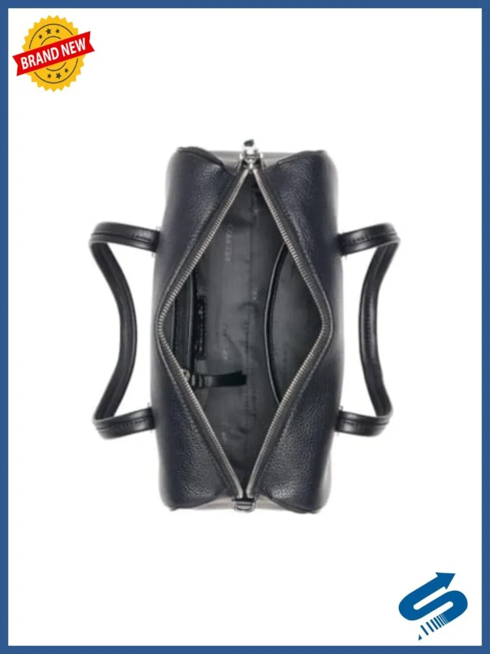 Vegan Leather Barrel Satchel with Crossbody Strap